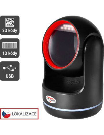 Scanner VIRTUOS HT-861A, CCD 2D, stacionárny, USB, čierny