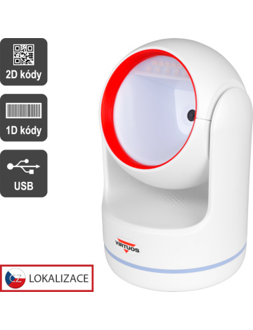 Scanner VIRTUOS HT-861A, CCD 2D, stacionárny, USB, biely