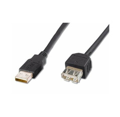 PremiumCord USB 2.0 kábel predlžovací, A-A, 2 m, čierny