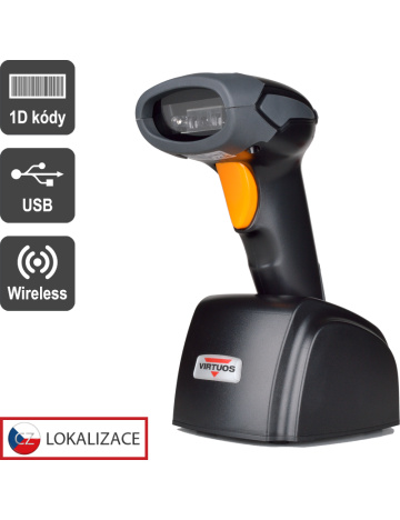 Scanner VIRTUOS HW-311A, bezdrôtový so základňou USB, čierna